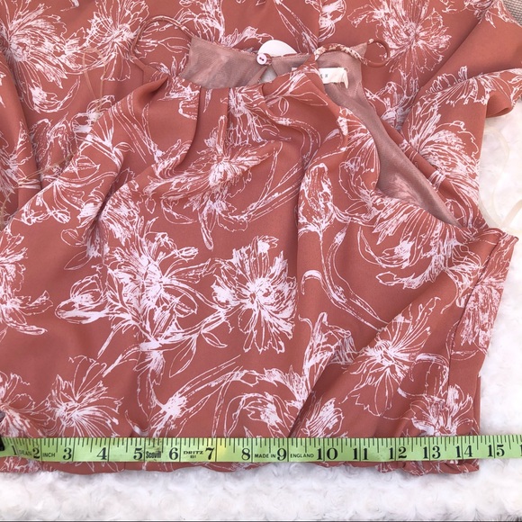 Lush Dress with Spaghetti Straps Size Medium Coral and White floral print - Picture 6 of 8